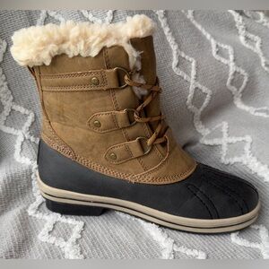 Womens Pawz by Bearpaw Gina Cold-Weather Duck Boots, Hickory Size 8